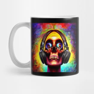 Halloween Skull Listening To Music Mug